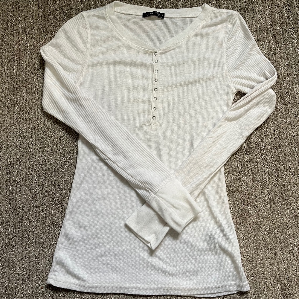 White Henley Long Sleeve